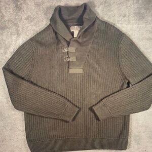 Duluth Trading Sweater Mens XL Moss Green Infantry Brigadier Shawl Collar